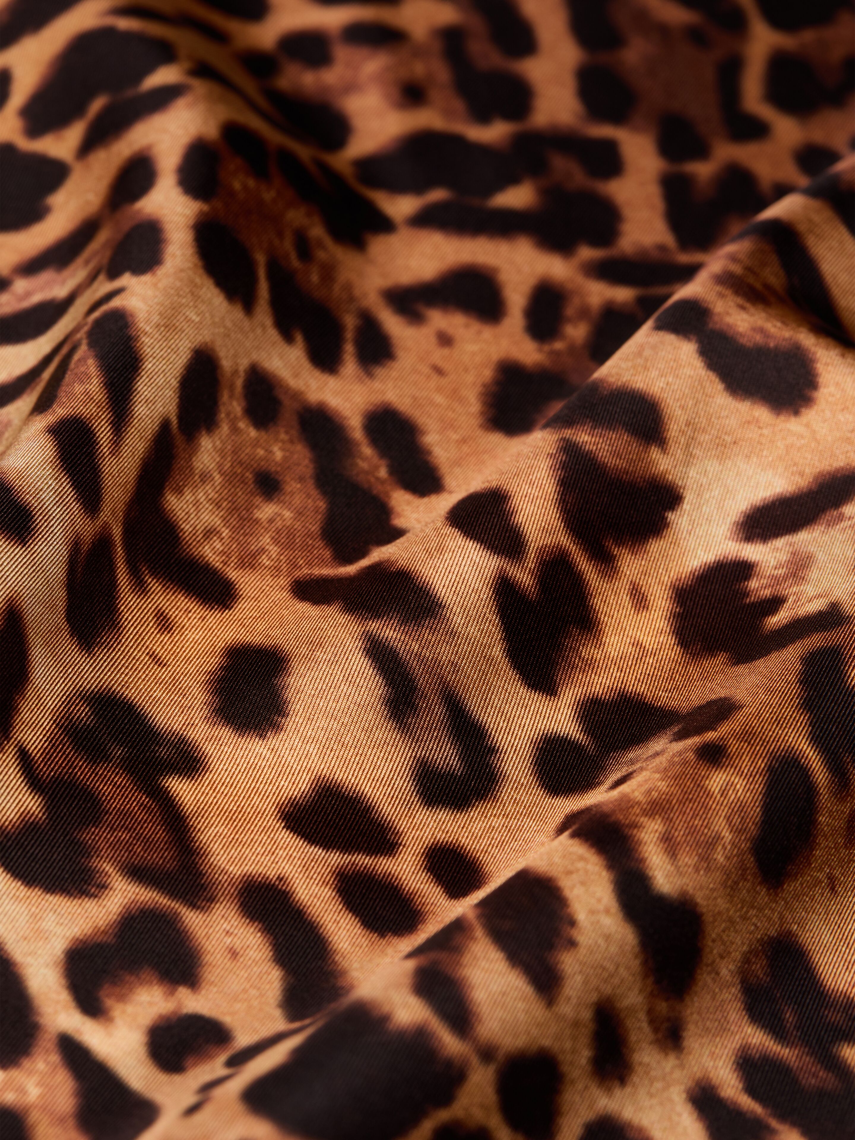 レオパードプリント シルク スクエア スカーフ